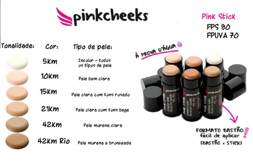 Protetor Solar Pink Cheeks 15km - FPS 90, FPUVA 70 Pink Stick - 14g