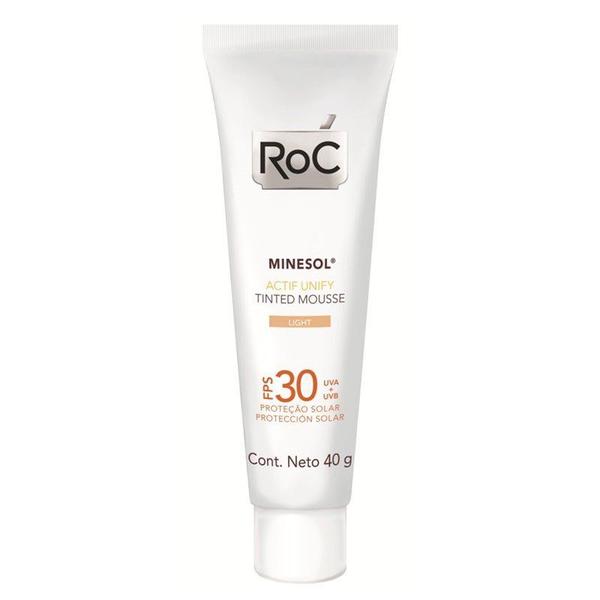 Protetor Solar Roc Minesol Actif Unify Tinted Mousse Light FPS 30 40g