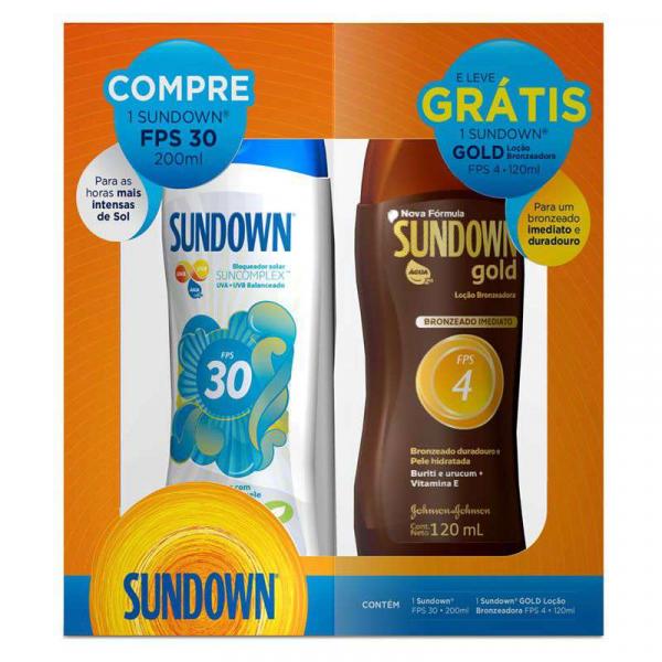 Protetor Solar Sundown FPS 30 200ml Grátis 1 Sundown Gold FPS 4 120ml - Johnsons