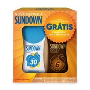 Protetor Solar Sundown FPS 30 200ml + Loção Bronzeadora Sundown Gold FPS 6 120ml
