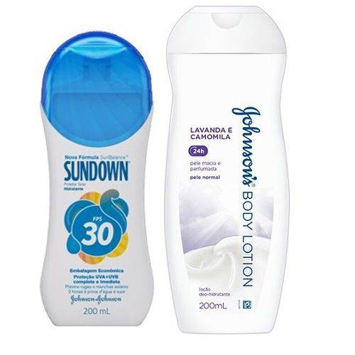 Protetor Solar Sundown Fps 30 200ml + Loção Hidratante Johnson´s Softlotion Lavanda Camomila 200ml