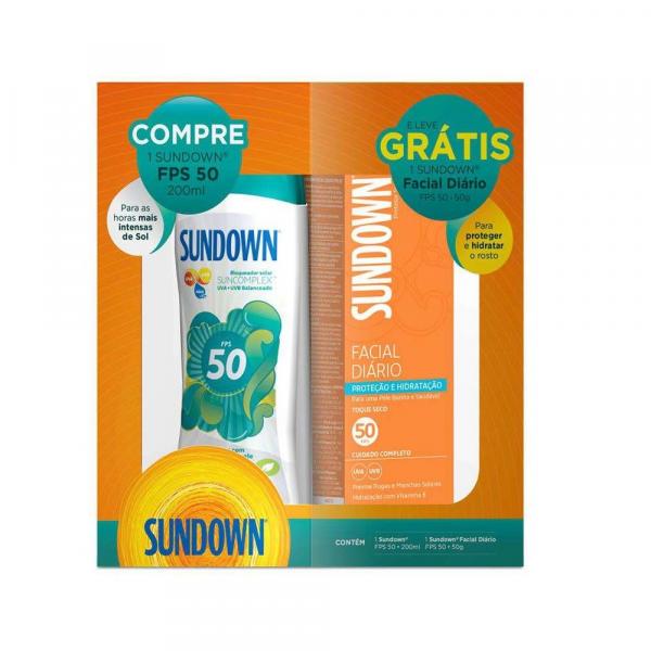 Protetor Solar Sundown FPS 50 200ml Grátis 1 Sundown Facial FPS 50 50g - Johnsons