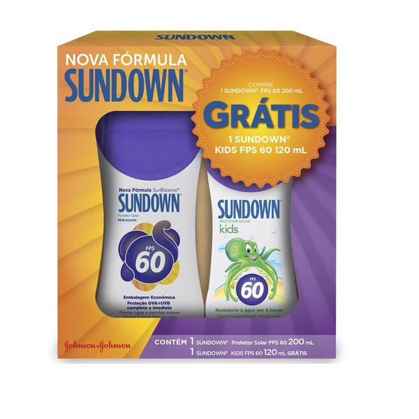 Protetor Solar Sundown FPS 60 200ml Grátis Kids 120ml Johnson - Johnsons