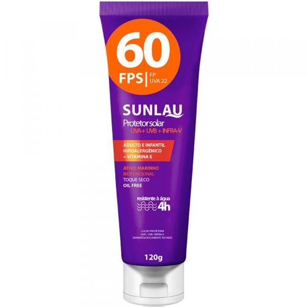 Protetor Solar Sunlau FPS 60 UVA 20 Hipoalergênico Toque Seco Hidratante