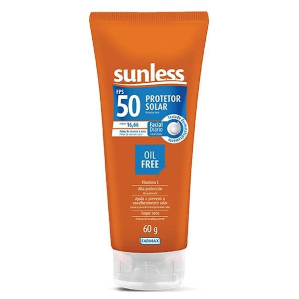 Protetor Solar Sunless Facial FPS 50 60g - Farmax