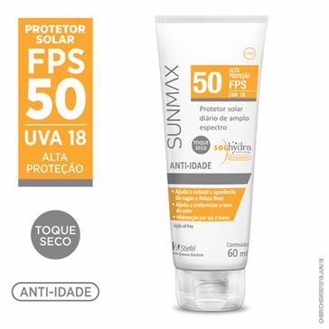 Protetor Solar Sunmax Anti-idade FPS 50 para Pele Normal e Seca 60ml