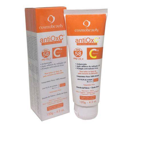 Protetor Solar Vitamina C Fps 58 120g Antiox C Cosmobeauty