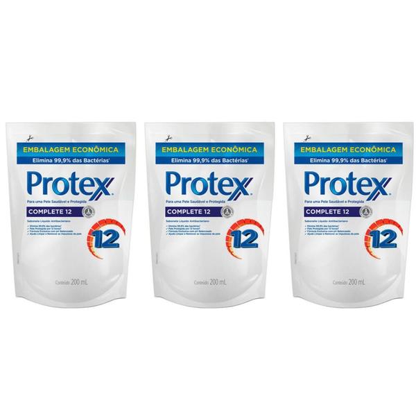 Protex Complete Sabonete Íntimo Refil 200ml (Kit C/03)