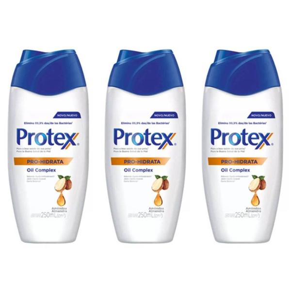 Protex Pro Hidrata Sabonete Líquido Amêndoas 250ml (Kit C/03)