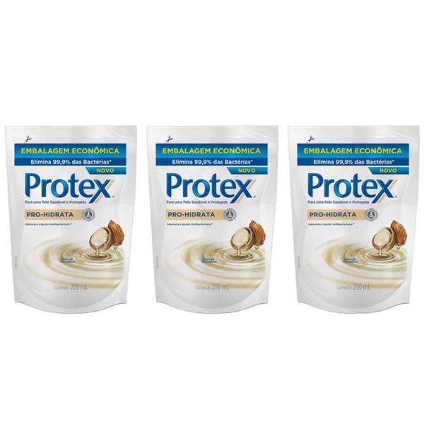 Protex Pro Hidrata Sabonete Líquido Refil 200ml (Kit C/03)