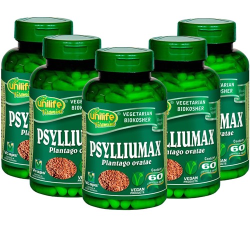 Psylliumax Psyllium Unilife Emagrecimento 60 CÃ¡psulas 550mg Kit com 5 - Incolor - Dafiti