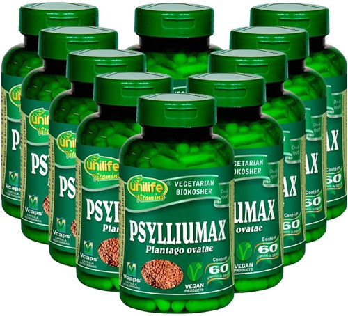 Psylliumax Psyllium Unilife Emagrecimento 60 CÃ¡psulas 550mg Kit com 10 - Incolor - Dafiti