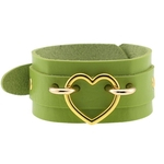 Punk Women Heart Ring Double Layer Faux Leather Bracelet Bangle Jewelry Gift