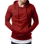 Pure Color Lazer Buraco Moda Men Side zipper Sweatershirt