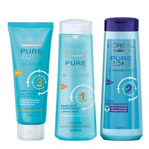 Pure Zone L`Oreal Paris - Kit Adstringente Anti-cravos + Hidratante Facial + Limpador Facial Kit