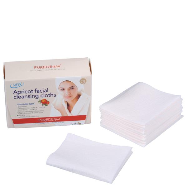 Purederm Apricot Facial Cleansing Cloths - Lenços de Limpeza (12 Unidades)