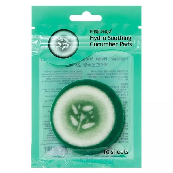 Purederm Hydro Soothing Cucumber Pads - 10 Unidades