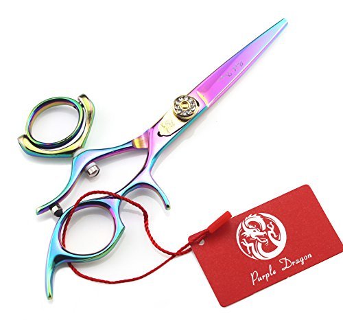Purple Dragon 14cm Multicolor Barber Swivel Hair Cutting Scissors/ Shears Set- Perfect For Professional Hairdresser