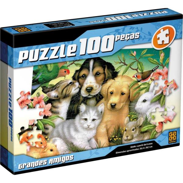 Puzzle 100 Pecas Grandes Amigos GROW 2628