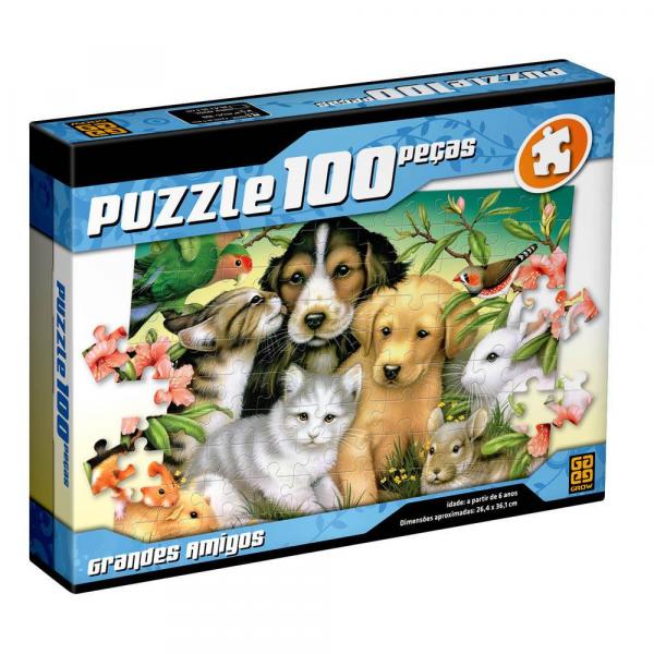 Puzzle 100 Peças Grandes Amigos - Grow