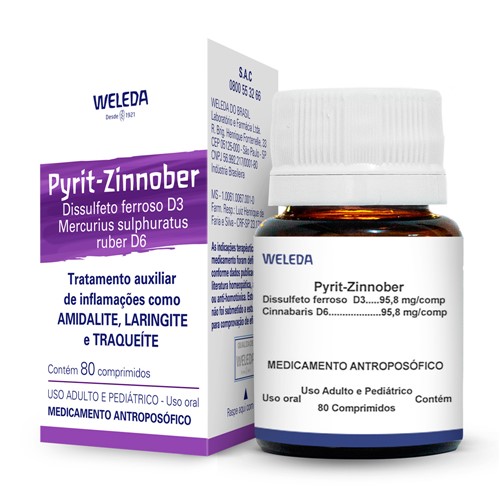 Pyrit Zinnober Weleda com 80 Comprimidos