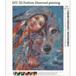 Q269 Beauty And Lobo Diy Diamante Pintura Quarto Home Pintura Ponto Cruz