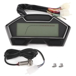 Qiilu button accessories, 12V tachometer odometer 0-10000 rpm tachometer oil level water temperature meter Motocycle Universal Gauge