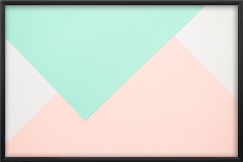 Quadro Triângulos Verde e Rosa