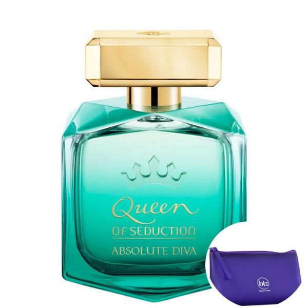 Queen of Seduction Absolute Diva Antonio Banderas EDT - Perfume 80ml+Beleza na Web Roxo-Nécessaire