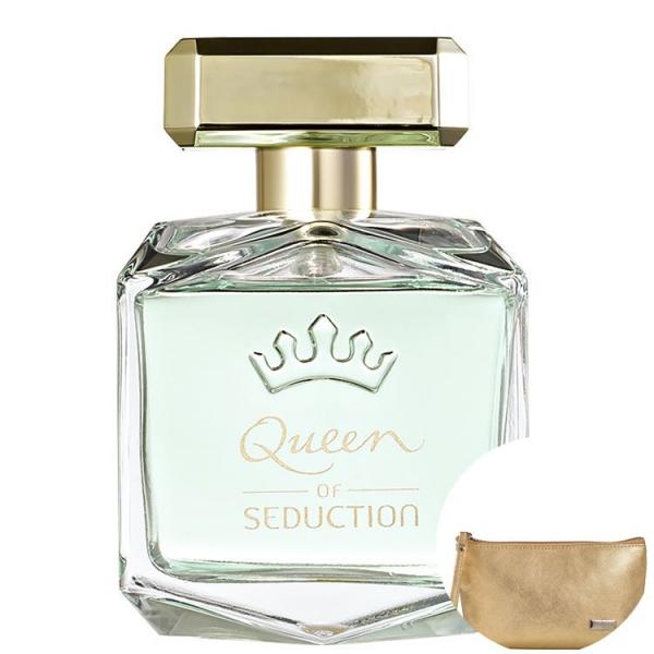 Queen Of Seduction Antonio Banderas EDT - Perfume 50ml+Nécessaire Dourado Beleza na Web Dia das Mães