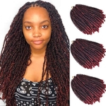 Quente! 1Packs Crochet Ombre Spring Twist Hair Synthetic Afro Kinky Curly Low Temperature Bomb Twist Crochet Synthetic Fluffy Hair Extensions