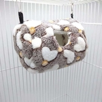 Quente Amoroso Coração Padrão macio Plush Hammock Nest para hamster de estimação Esquilo Birds