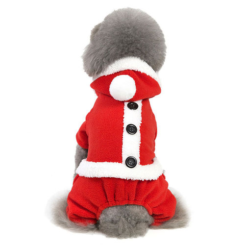 Quente Costume Brasão Natal Pet camisola roupas para cachorros com Botão para Teddy Pomeranian filhote de cachorro