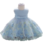 Bebé bonito elegante do laço Princess Dress mangas longas de estilo bowknot Flower Skirt Em estoque
