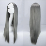 Quente ! Harajuku Style GrannyHair 75cm Long Cosplay Wig Cos Hair Matte High Temperature Fiber Brown Grey Black for Fashion Women