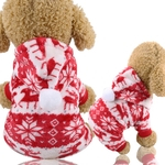 Quente Outono Inverno de quatro patas roupas de veludo coral de Natal Red Elk Festival do cão do gato roupas para cães