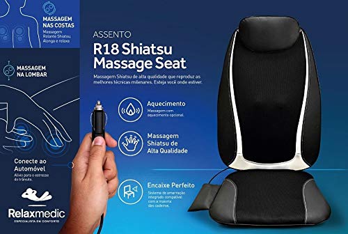 R18 Shiatsu Massage Seat, Relaxmedic, Preto