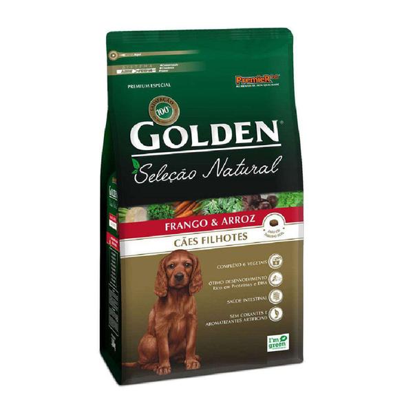 Ração Golden Cães Seleção Natural Filhotes Frango e Arroz 15kg