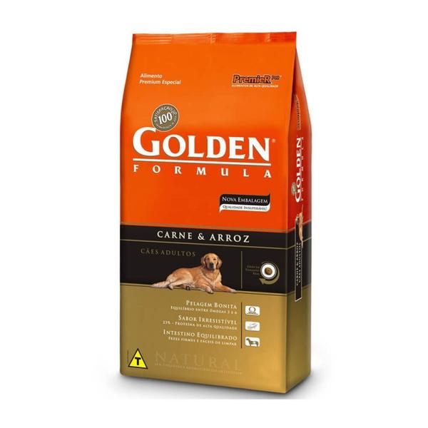 Ração Golden Formula Cães Adultos Carne e Arroz 3kg - Premier