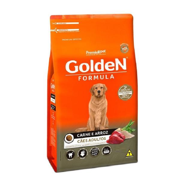 Ração Golden Fórmula Cães Adultos Carne e Arroz - 3kg
