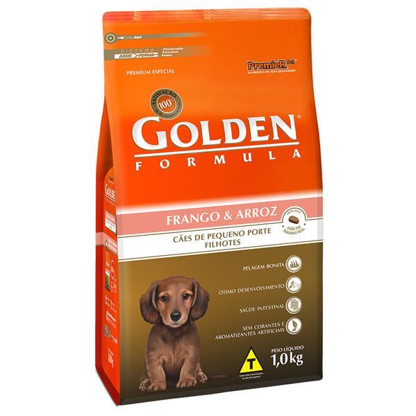 Ração Golden Fórmula Mini Bits Cães Filhotes Sabor Frango e Arroz 1kg - Premier