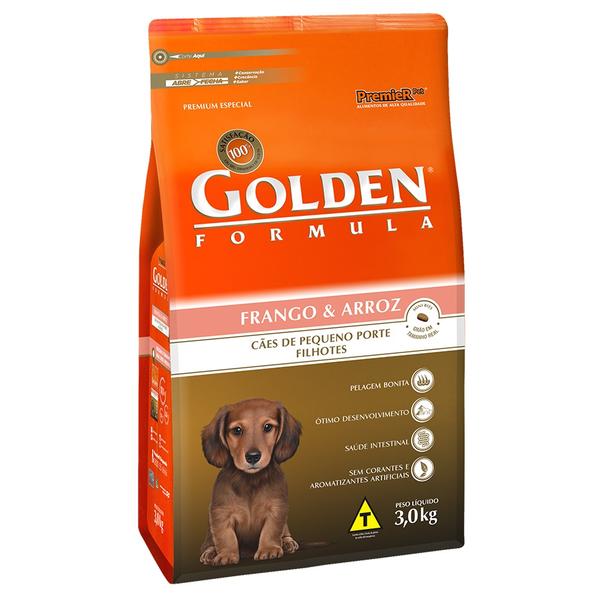 Ração Golden Fórmula Mini Bits Cães Filhotes Sabor Frango e Arroz 3kg - Premier
