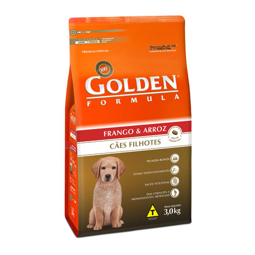 Ração Golden Formula P/ Cães Filhotes Frango & Arroz 3kg