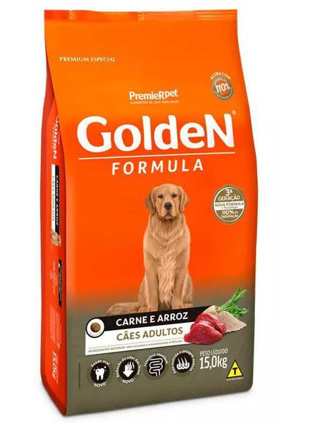 Ração Golden Formula para Cães Adultos Sabor Carne e Arroz