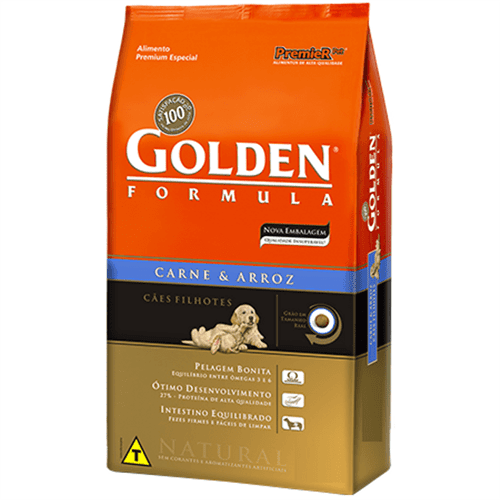 Ração Premier Golden Cães Filhotes Carne e Arroz 15kg