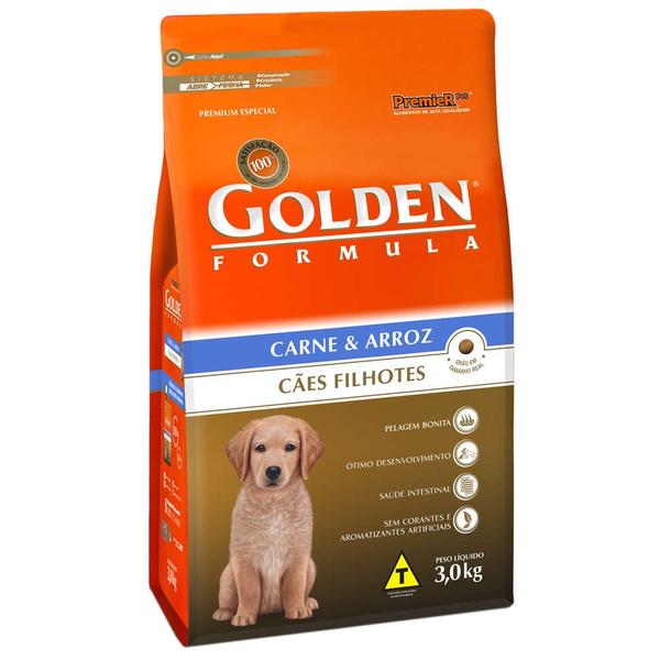Ração Premier Pet Golden Formula Sabor Carne para Cães Filhotes