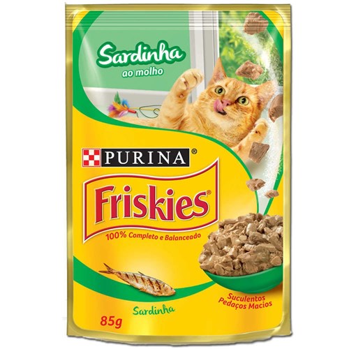 Ração Sachê Sardinha ao Molho Friskies para Gatos Purina Nestlé