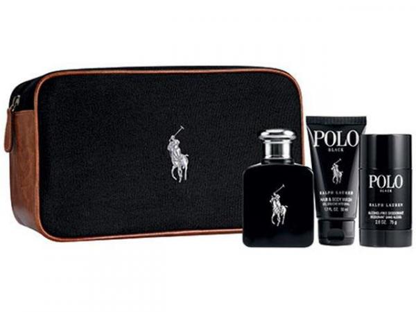 Ralph Lauren Coffret Perfume Masc. Polo Black Edt - 75ml + 1 Gel de Banho 50ml + 1 Desodorante 75ml