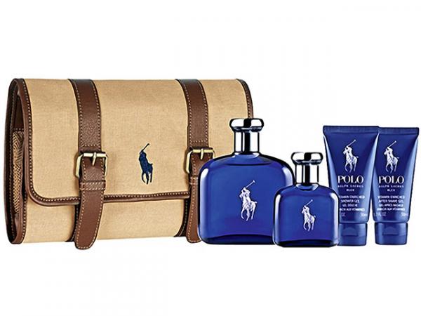 Ralph Lauren Coffret Perfume Masculino Edt 125ml - Polo Blue + Gel + Necessaire + Miniatura 40ml
