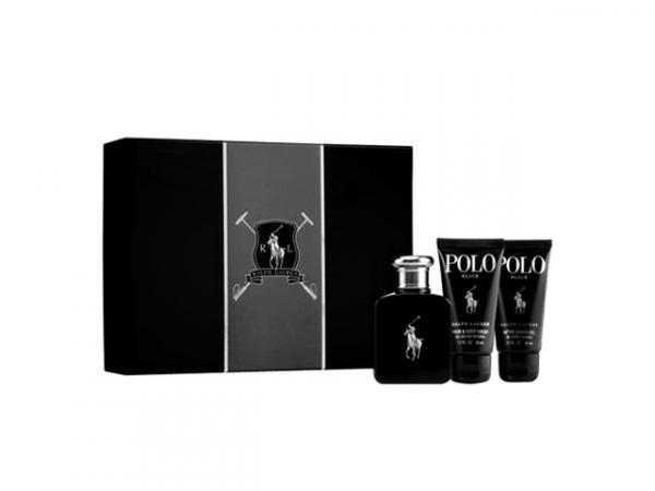 Ralph Lauren Coffret Perfume Masculino - Polo Black Edt 75ml + Pós-barba + Gel de Banho